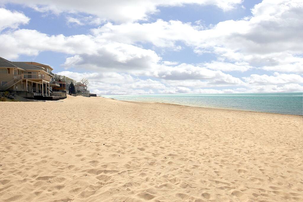 on lake michigan at stop 31 in long beach, indiana