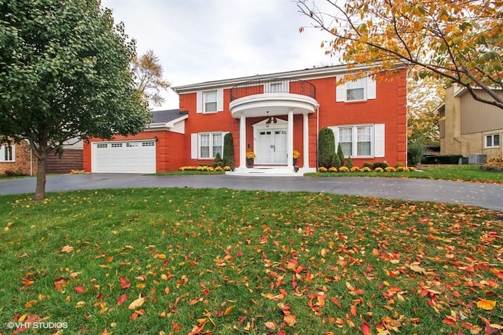 stately home nestled in comfortable suburban area