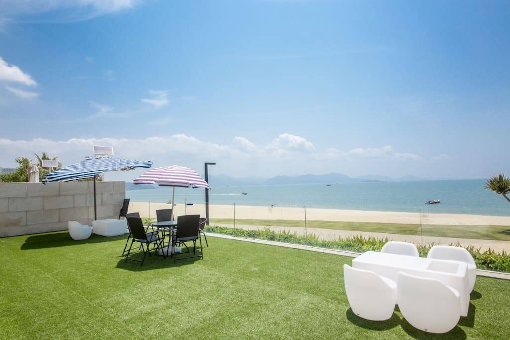 华润小径湾呼噜海一线海景三房四床带院子-惠州市民宿