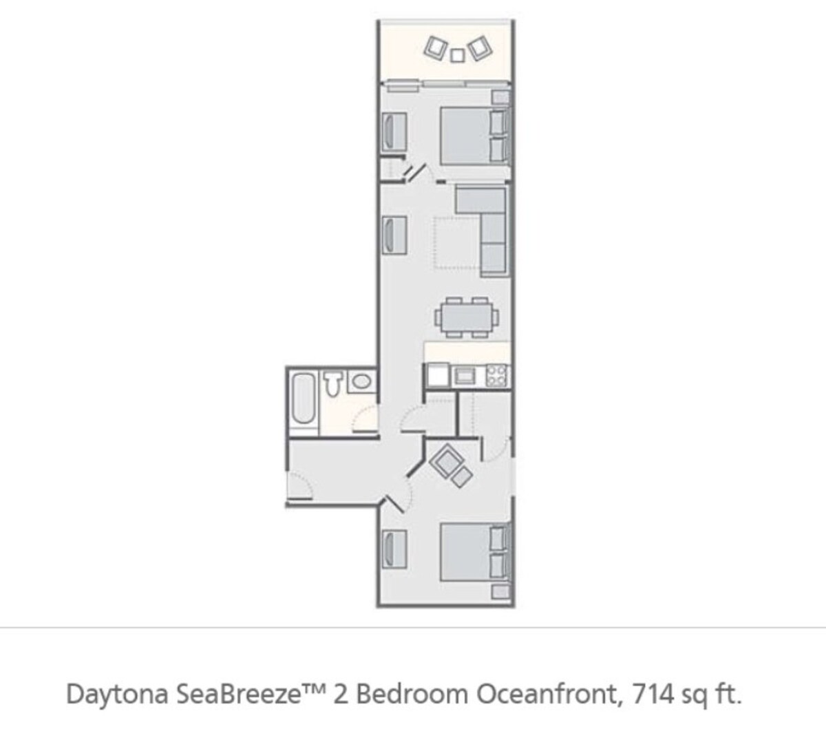 Two Bedroom Ocean Front, Daytona Beach (Z133)