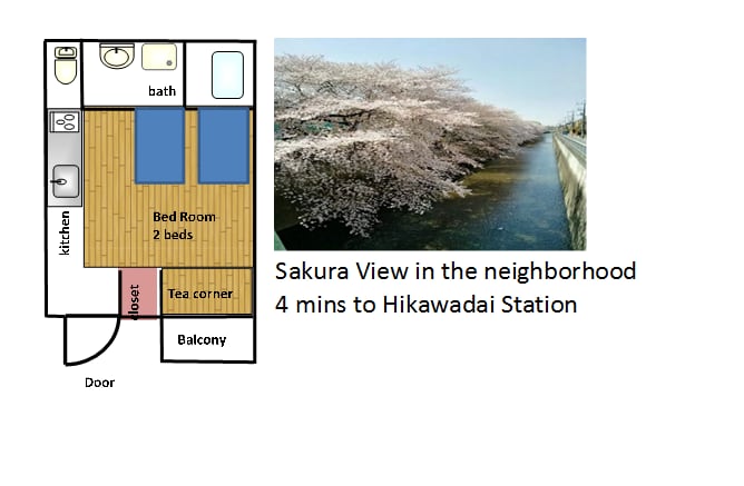 22设计师单间公寓－ 4人－直达涩谷的直达列车