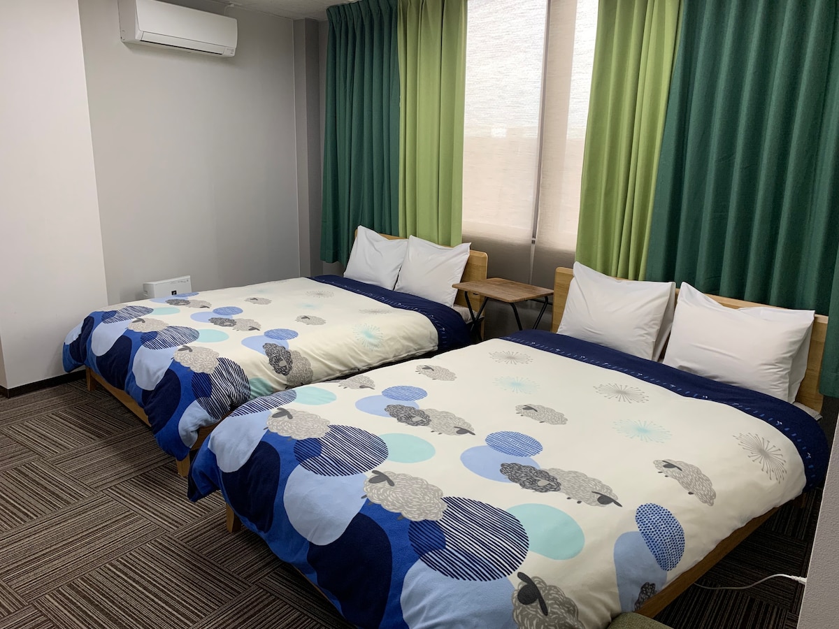 熊本市中心最宽敞、最便宜的房间，还有4人KDY住宿