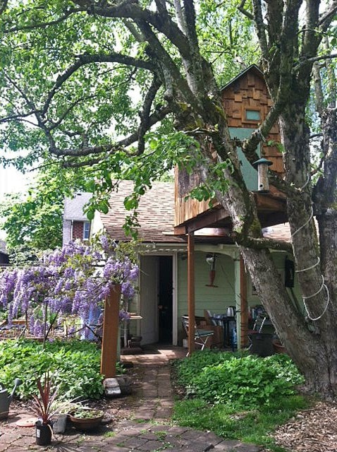 Tiny, Serene Art Filled Treehouse