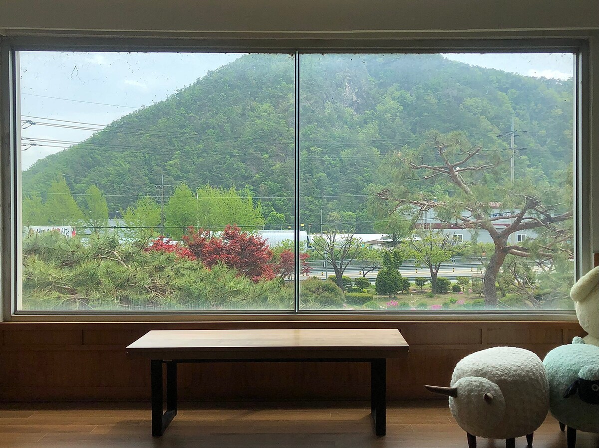 [Jeonggane_Sky House]/花园/木炭烧烤、火英里/小厨房/25平/Hoengseong IC 3分钟