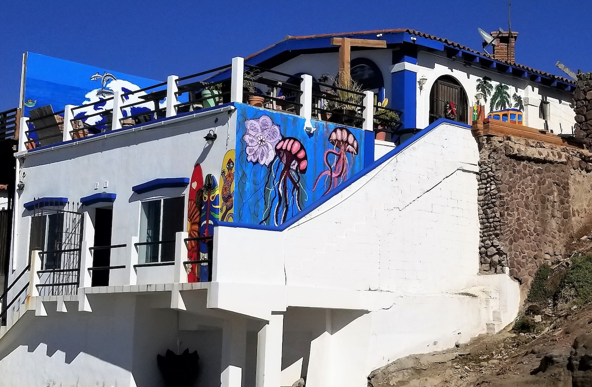 Baja Malibu Ocean Retreat 4加大双人床Rosarito Mexi