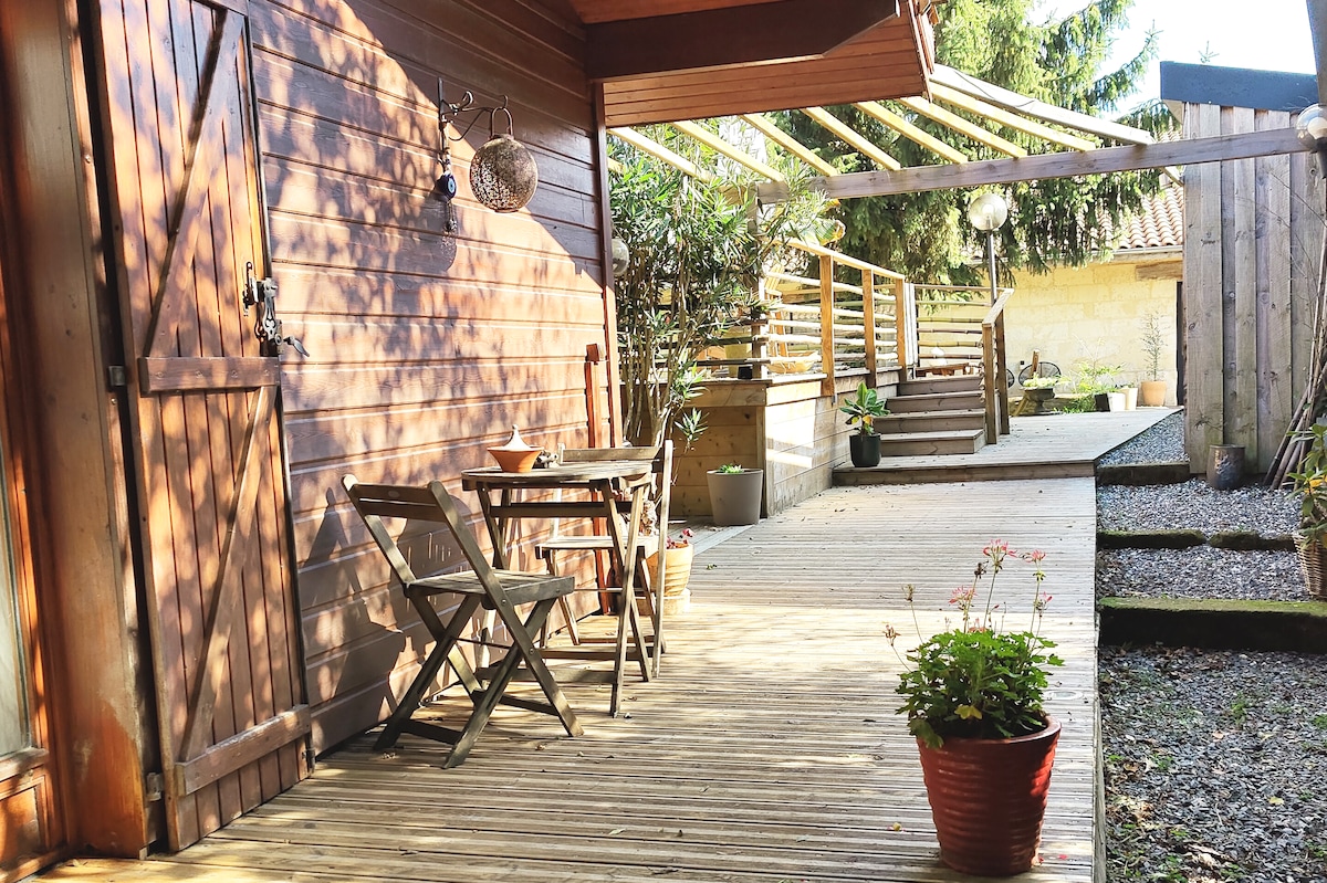 乡村小屋木材，游泳池，靠近自由港/圣埃米利昂