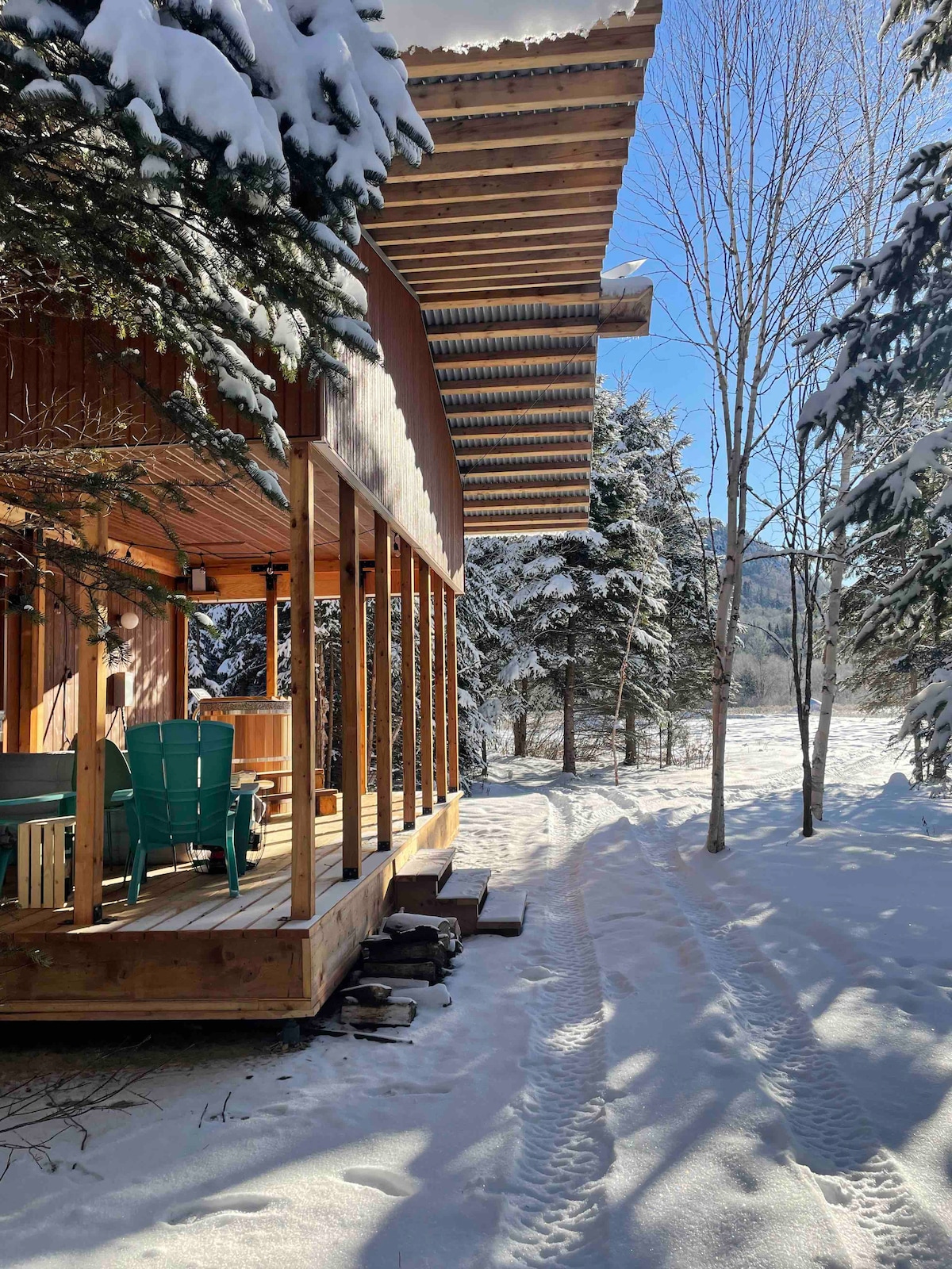 Micro cabine, bord de rivière, spa, La Riveraine