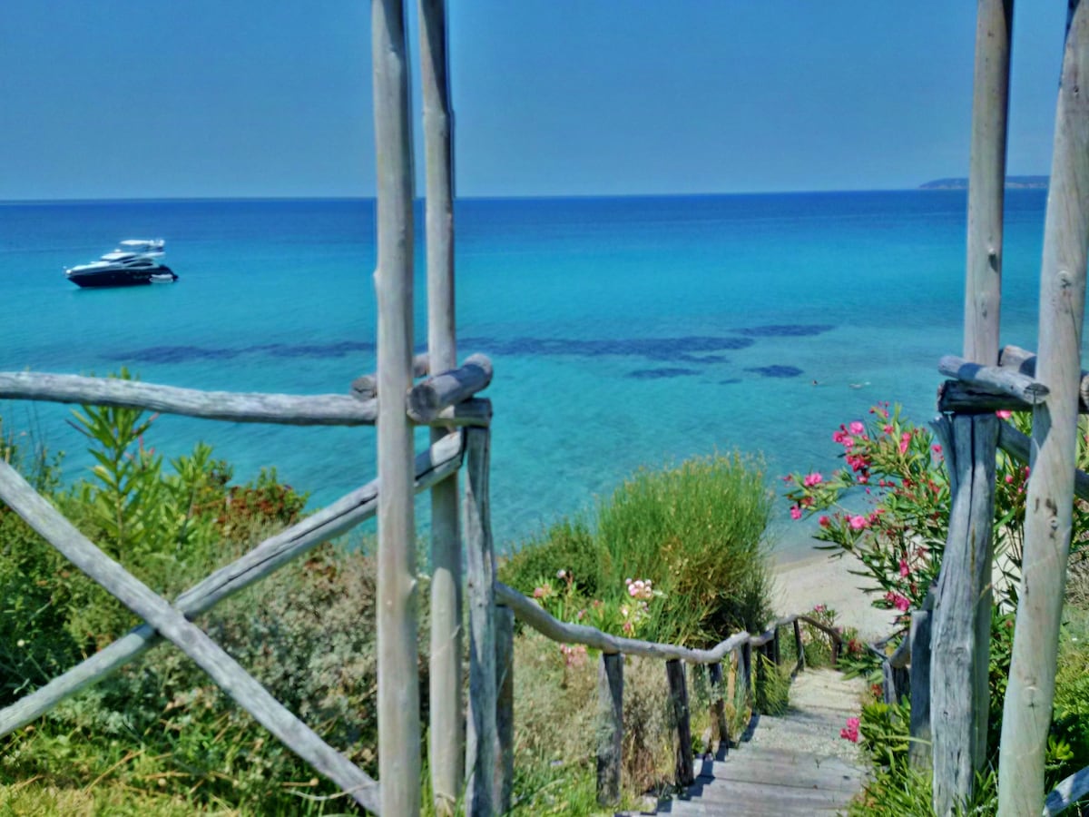 Chalkidiki希腊海滩上的Fourka别墅
