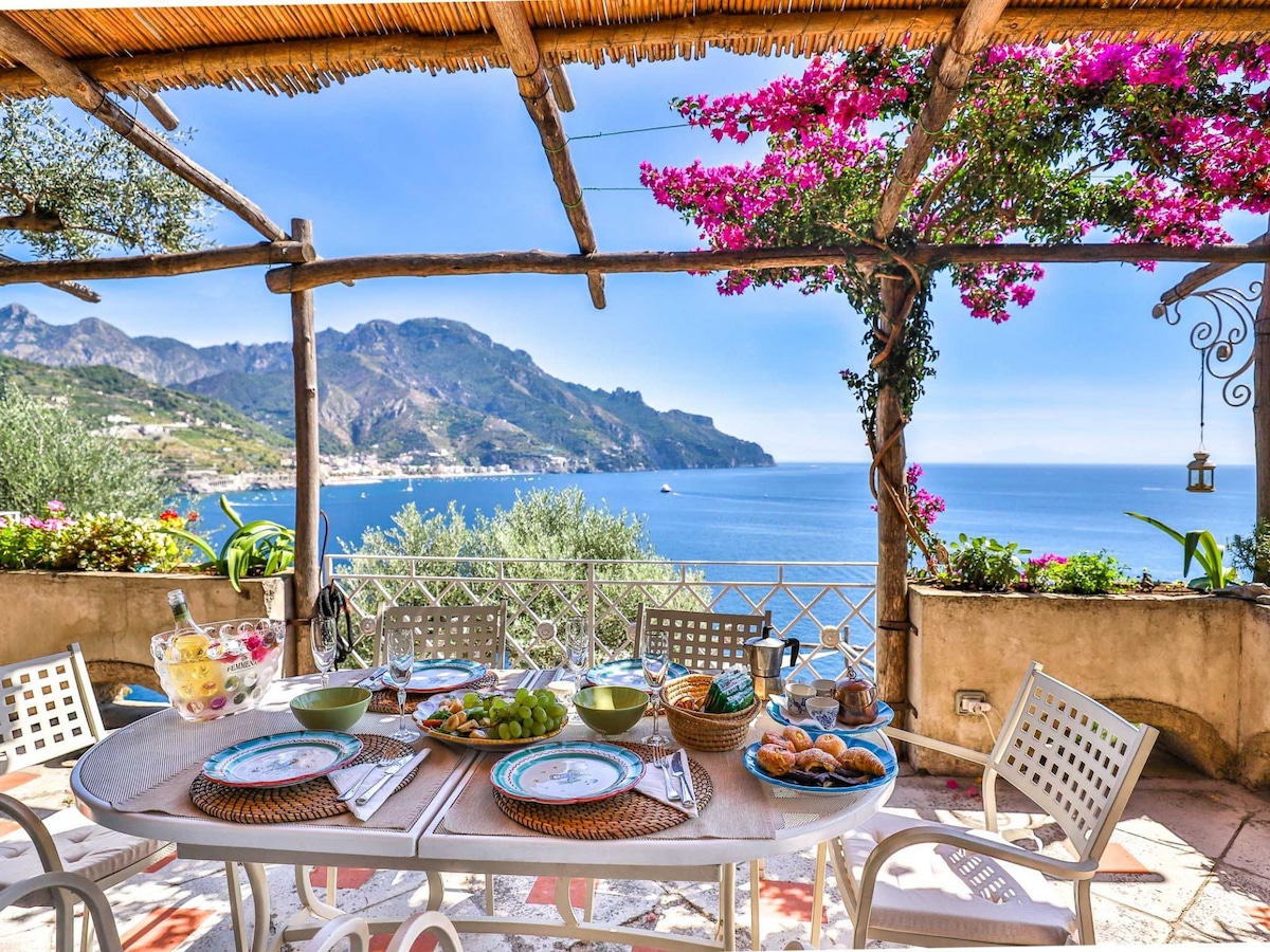 Amalfi海岸海景别墅， 6位房客， ID 3196