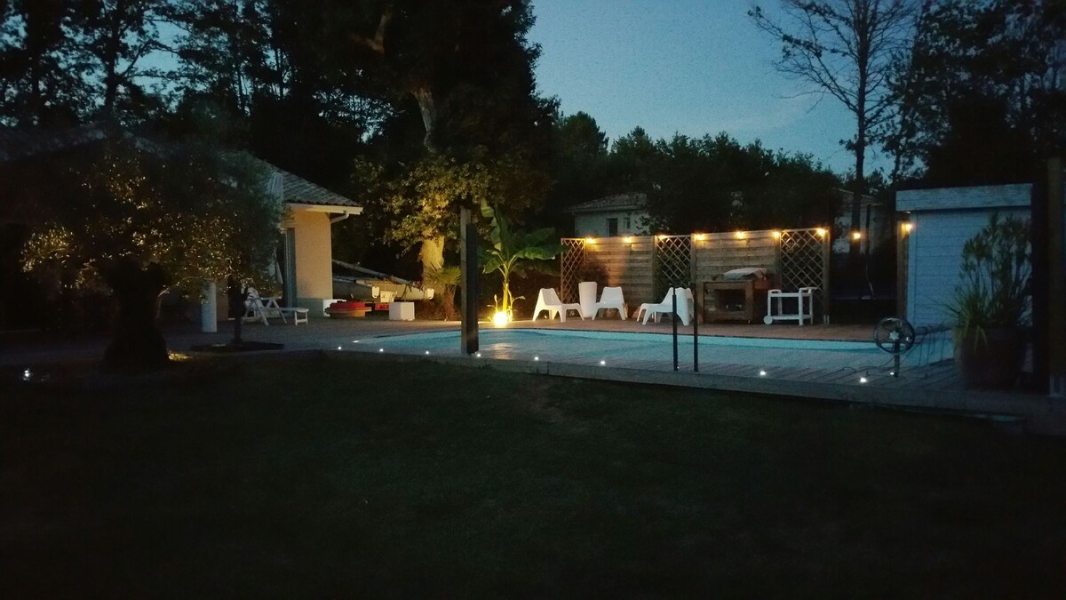 Maison avec piscine entre Arcachon et Bordeaux.