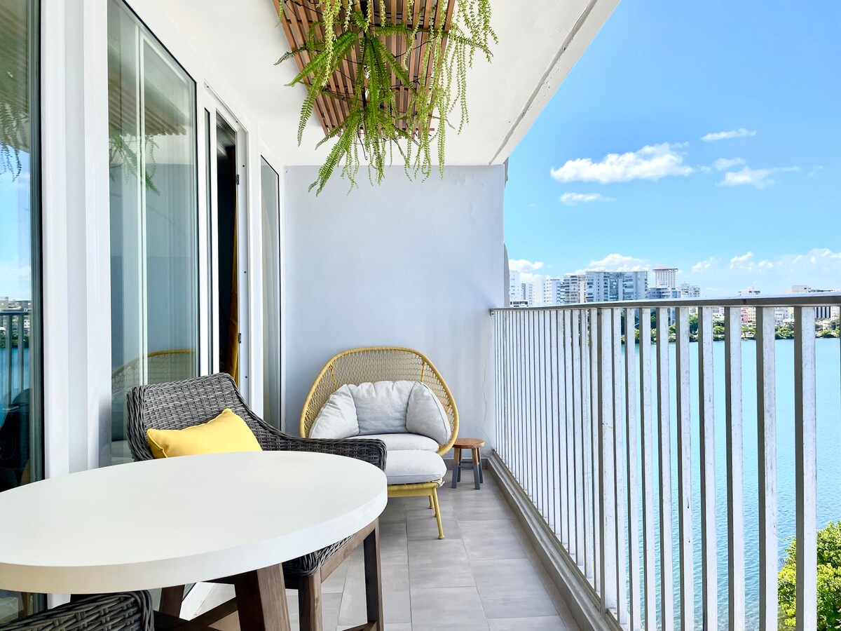 Ocean and Lagoon View with Balcony