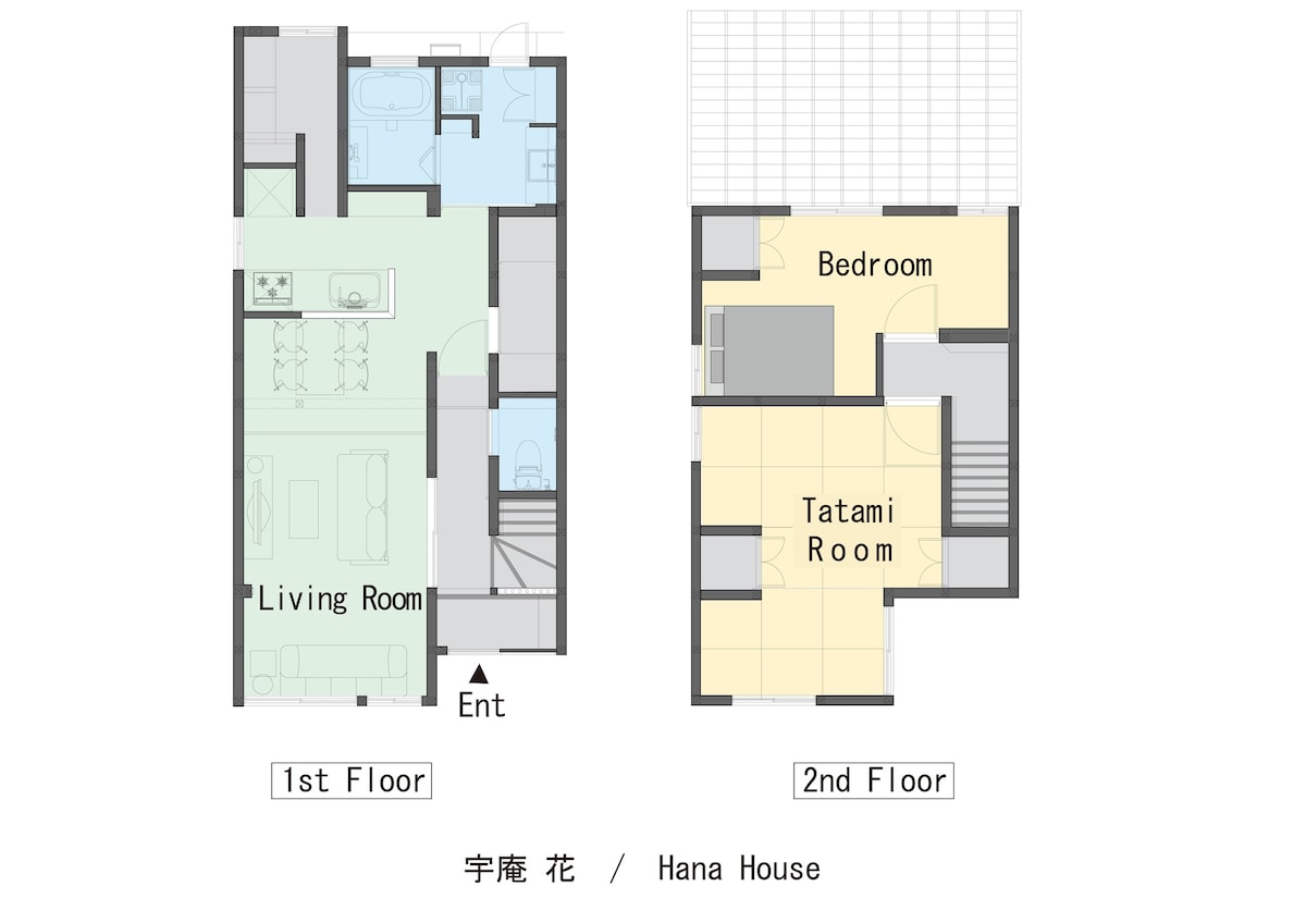 最多可入住30人，由5栋房子组成的迷人群， 宇庵空