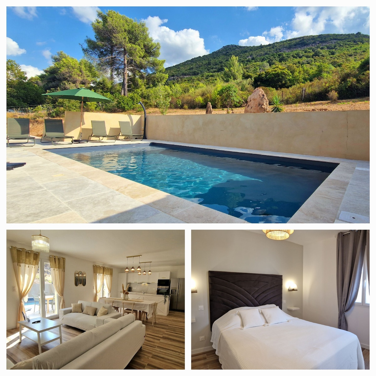 Villa, piscine chauffée,clim ,wifi ,rivière et mer