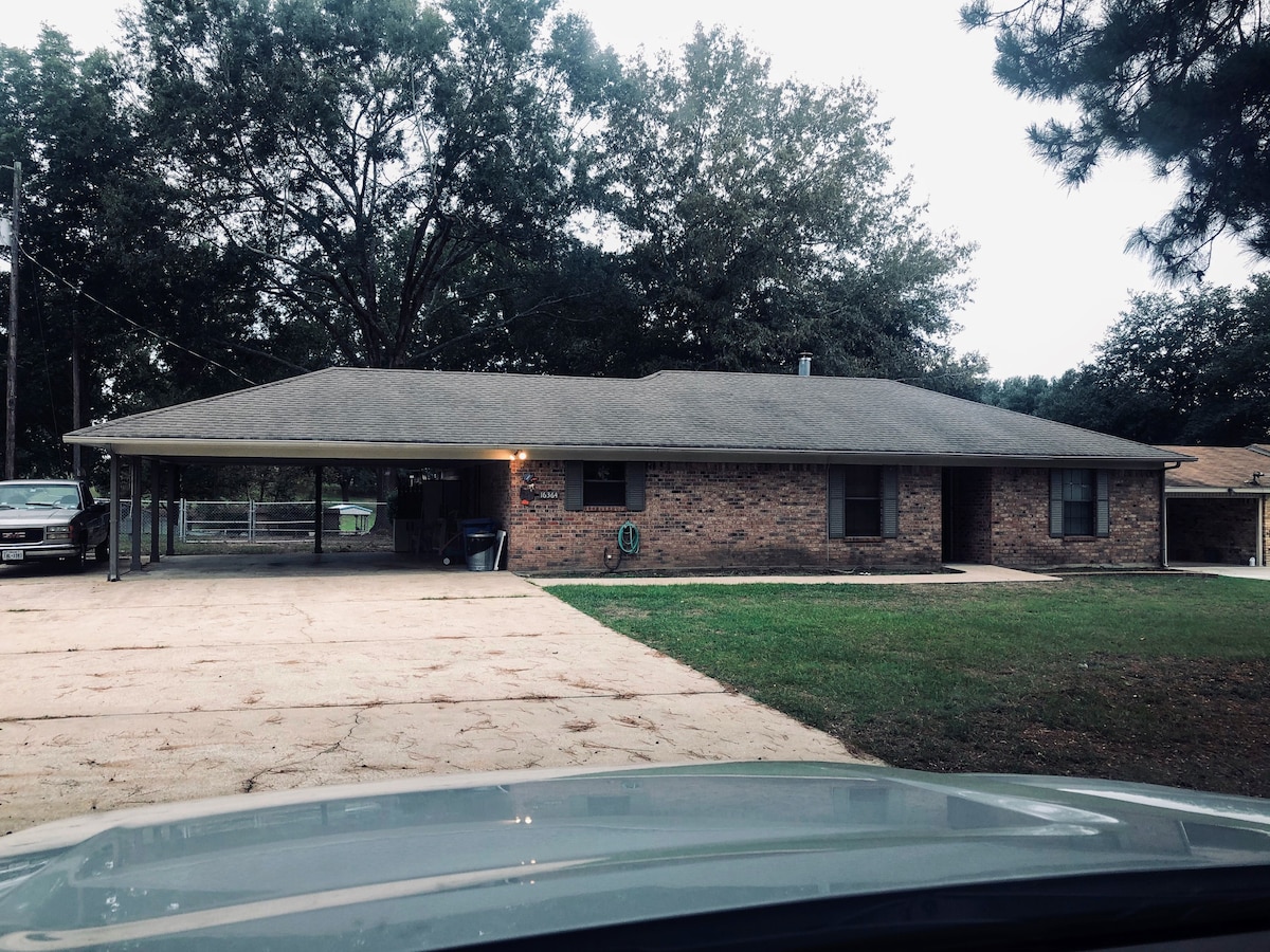 Twin Pines Lake House sitting right on the lake.