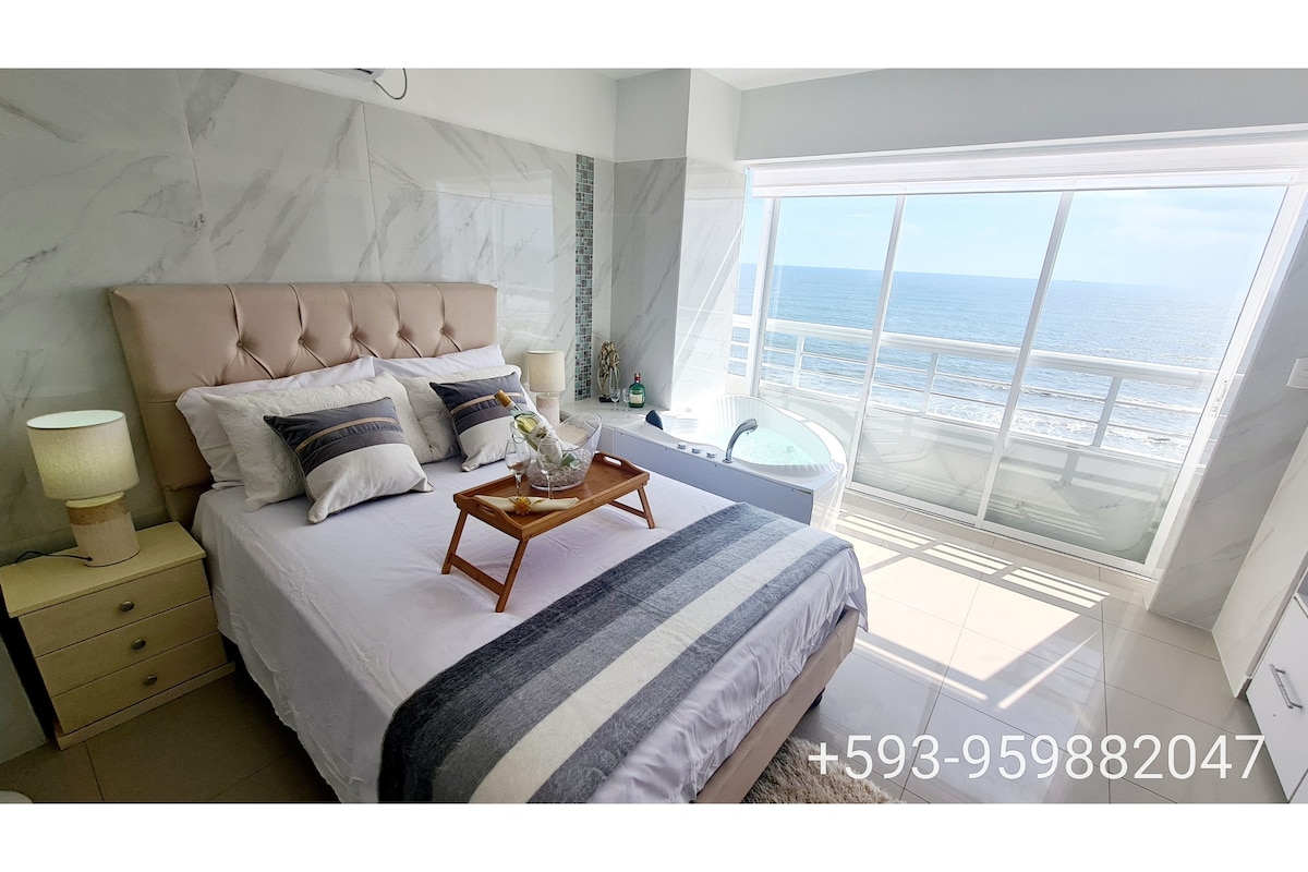 私人沙滩顶层公寓按摩浴缸Vista Mar 🛁💕
