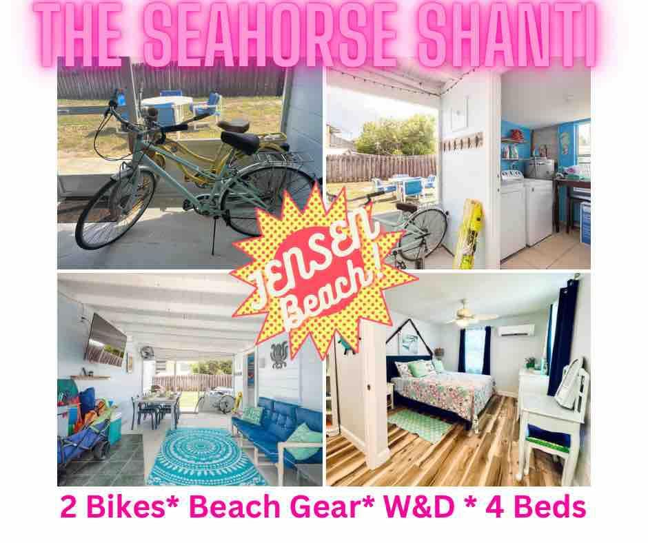 1.7 to Ocean! 4Beds/Bikes/W&D/Grill/Park Boat
