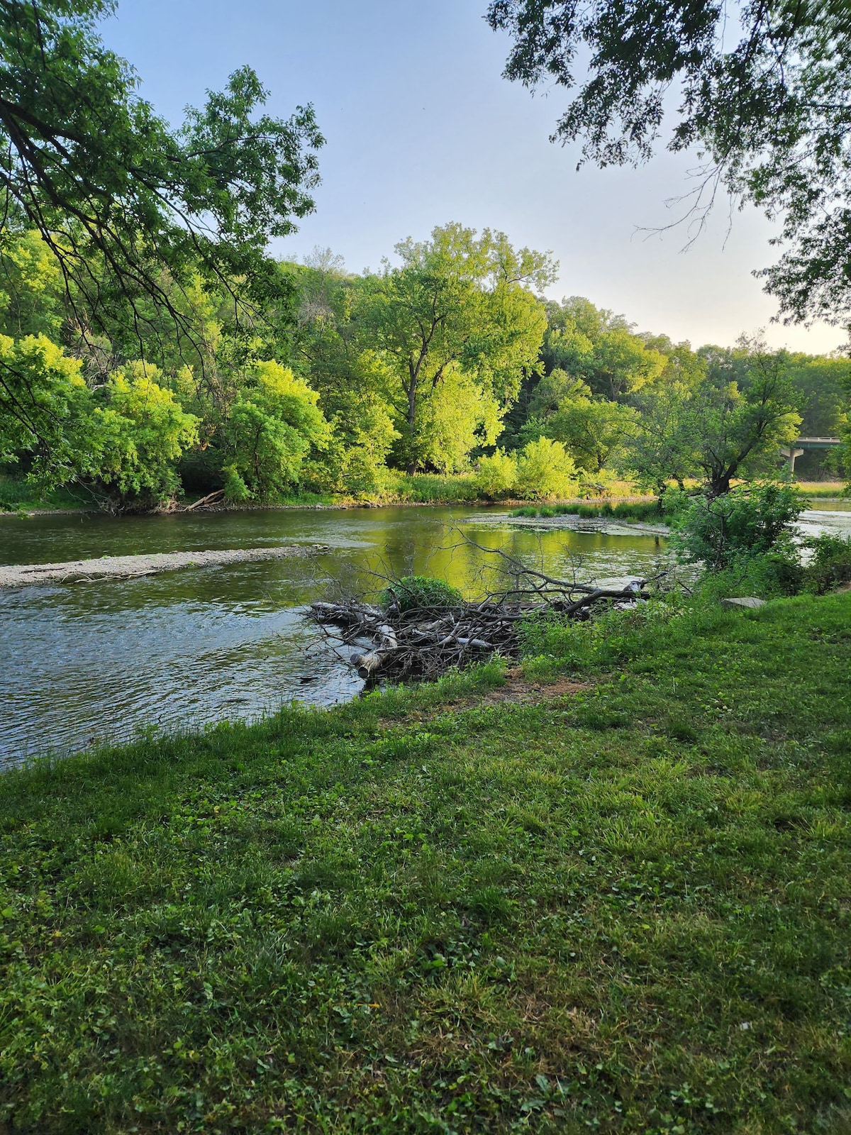 Cabin on River. Lower level only.