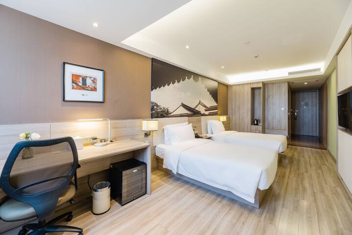 商业水街·几木景观双床房享亚朵"轻"生活·健身房会议室付费早餐