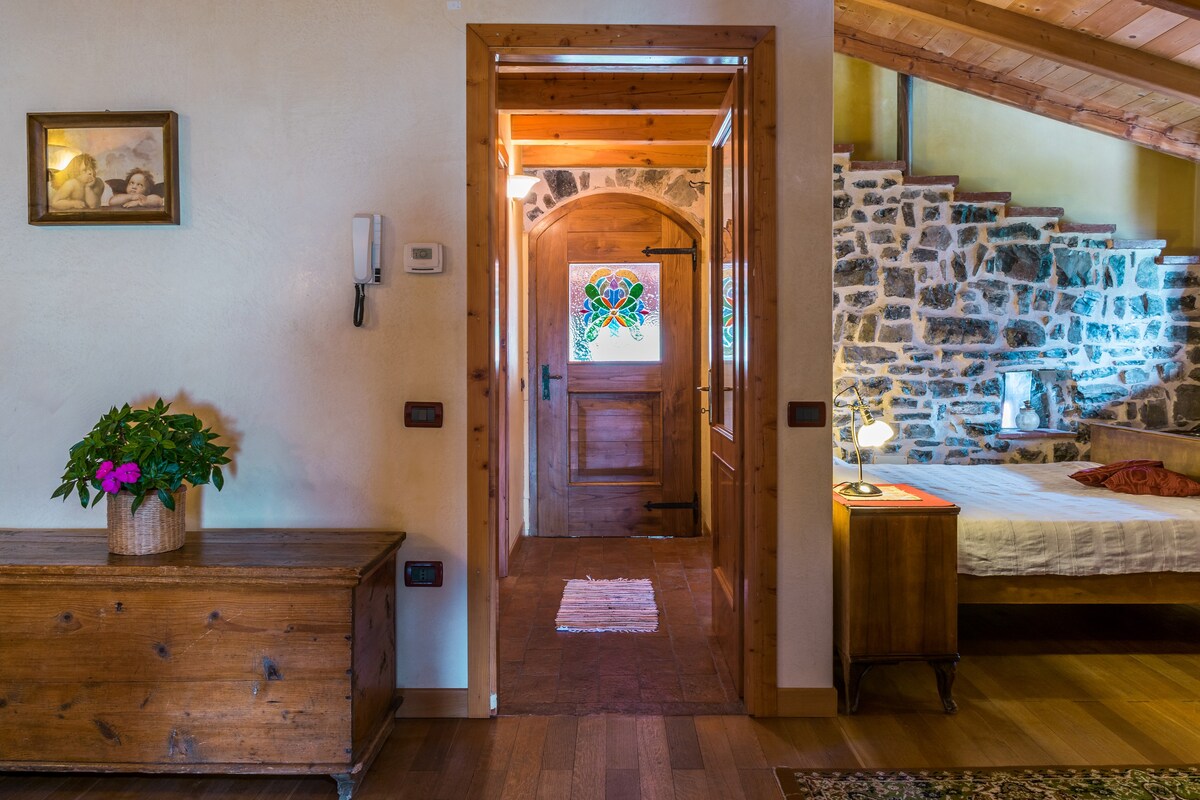 Attic overlooking Lake Iseo in Zorzino's Castle