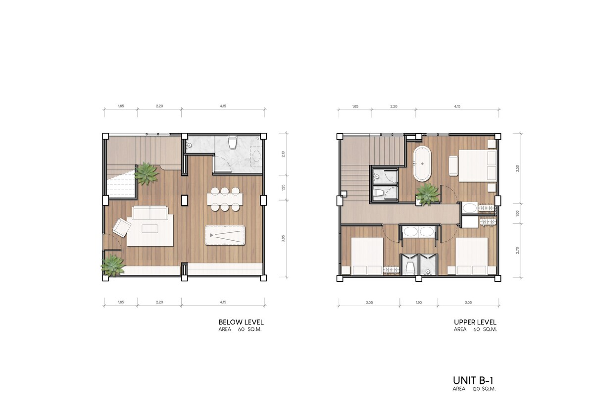 T23 ☆ PRATUNAM ☆ 3BD复式公寓|客厅|餐厅