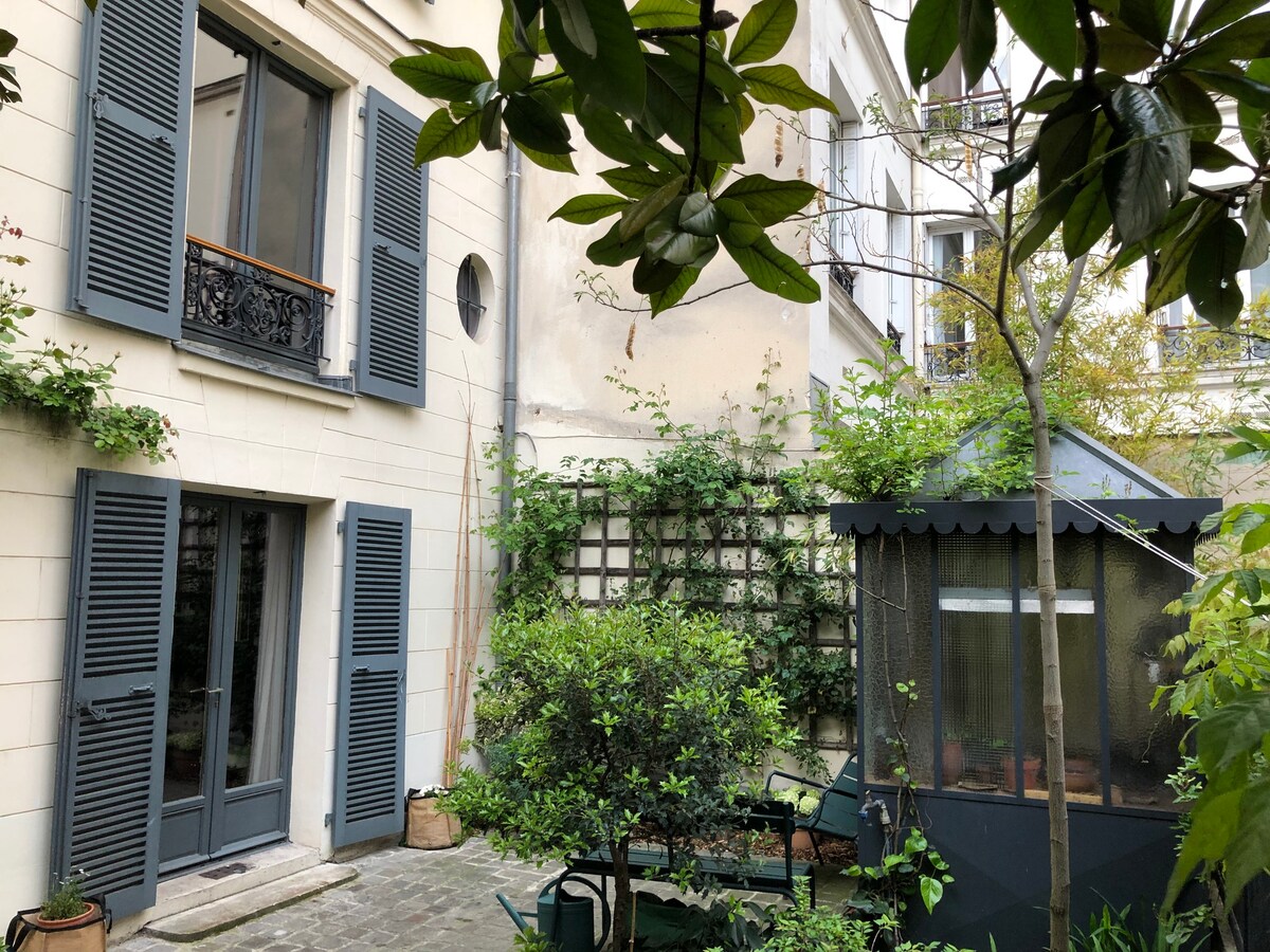 罕见的巴黎联排别墅，带阳光明媚的私人花园
