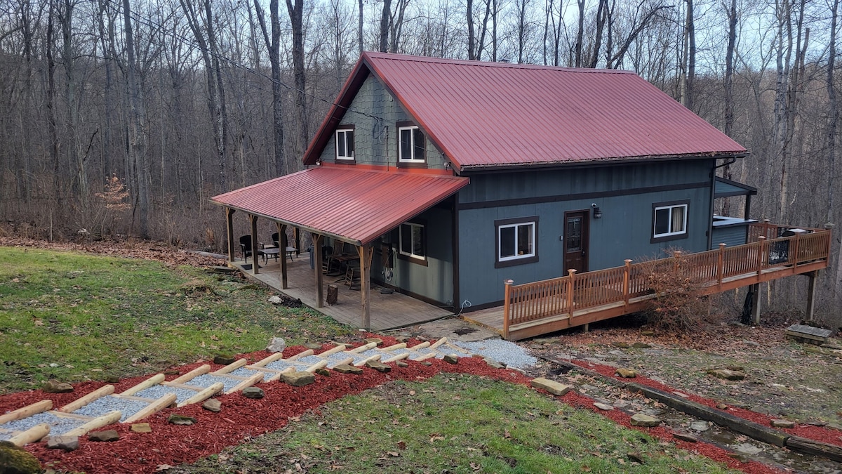 Hocking Hills Mayapple小木屋-热水浴缸-壁炉