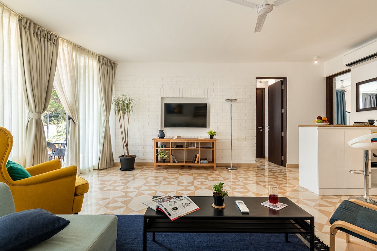ElArbol-Beautiful Apartment, WiFi-Near Candolim
