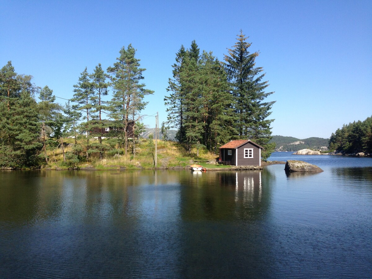 Beautiful peninsula by scenic fjord