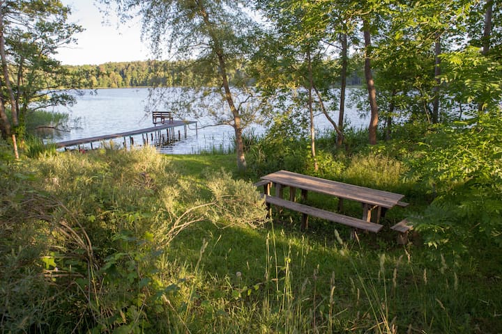 stunning summer cabin with lake view in wilderness