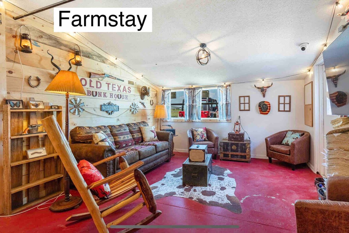 Farmstay 🐮Private🐎 RM # C🐓 Old🐐 Texas🐶 Bunkhouse🐱 @ Lake🐟 T