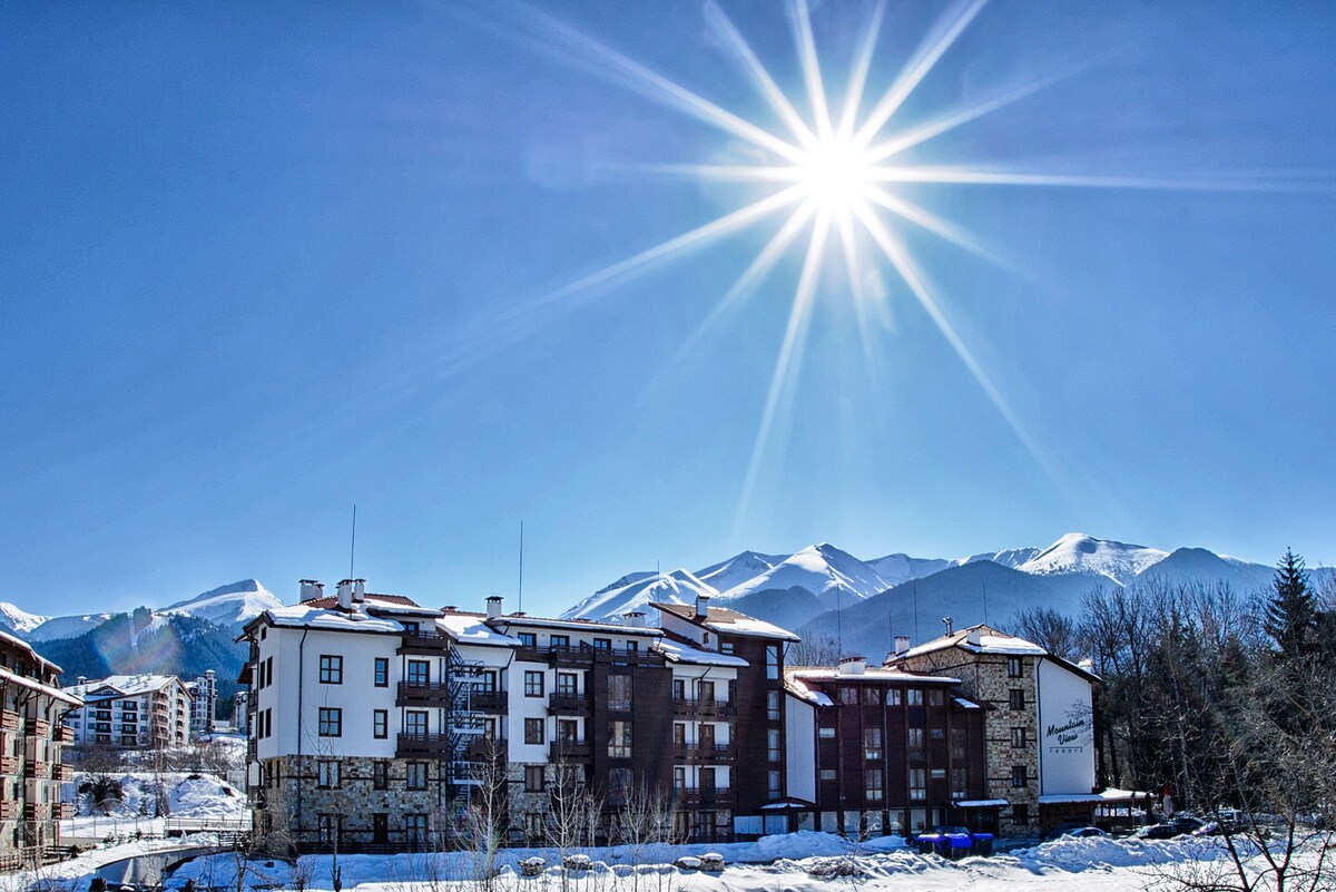豪华★双卧室滑雪场/滑雪户外顶层公寓★可爱景观