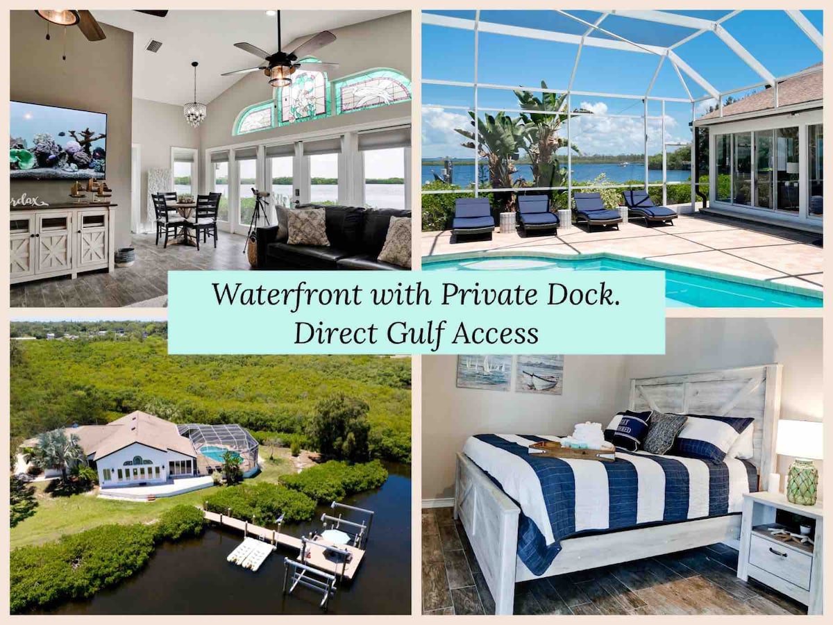 Waterfront w/ Private Dock - Sleeps 10 - Htd Pool