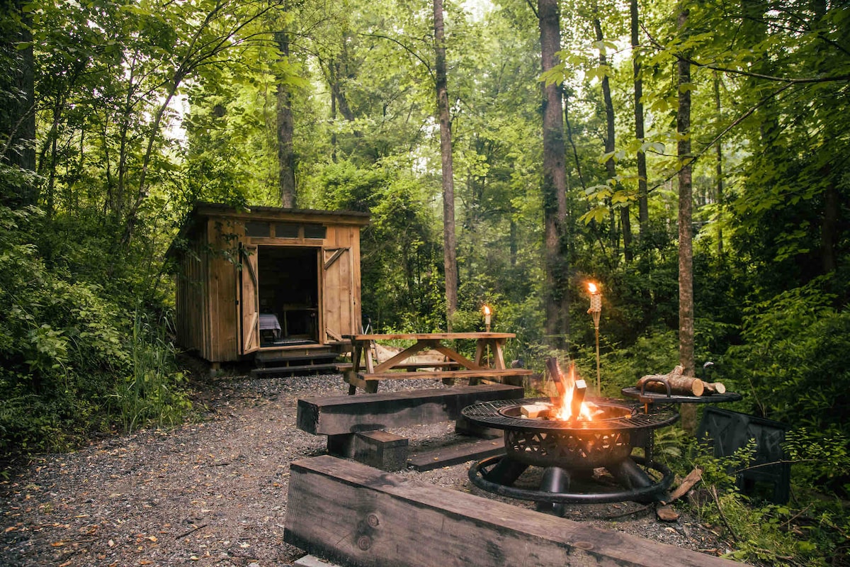 Tiny Cabin Camping on the Homestead