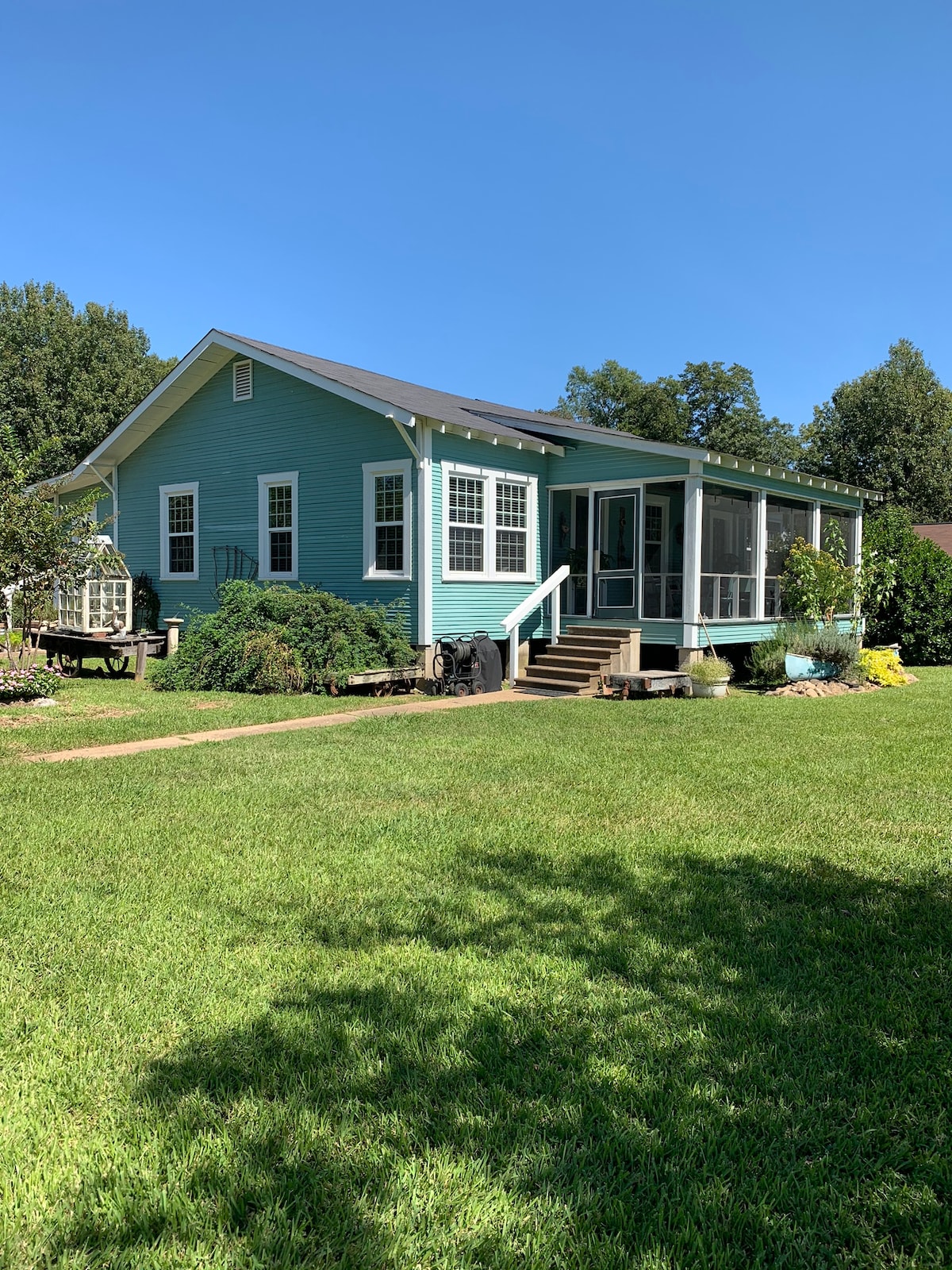 The Blue House on Cross Lake