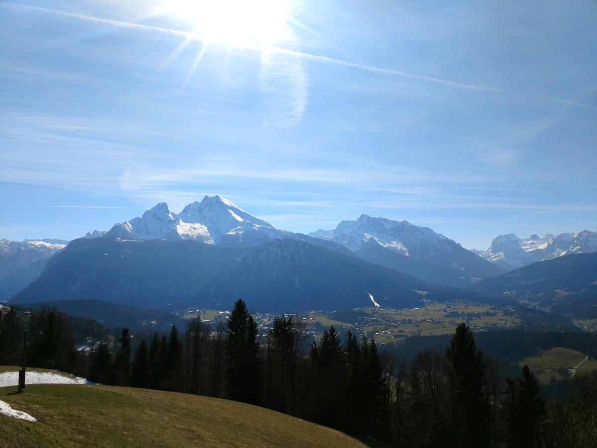 Watzmann景观： FeWo Obersalzberg 4人+滑雪/高尔夫球场