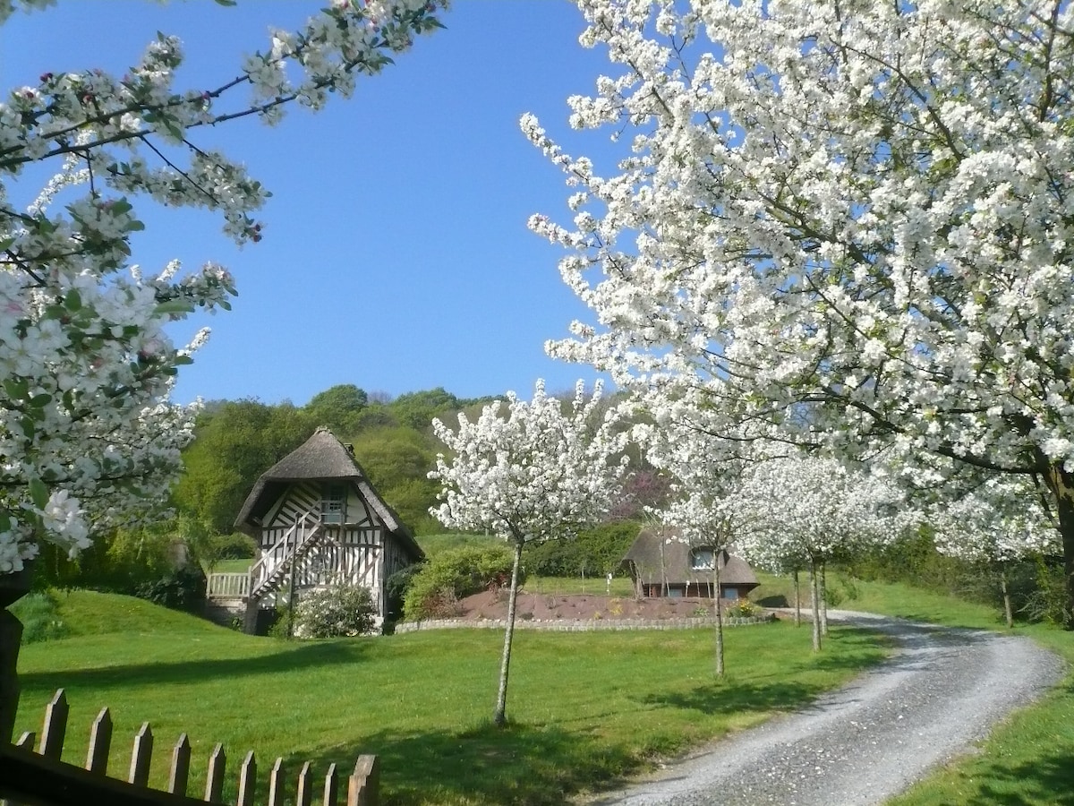 Chaumière. Honfleur 20公里。恒温泳池