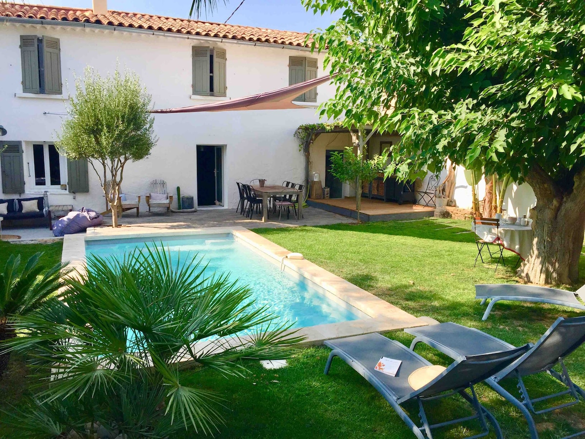 Maison de famille climatisée avec piscine