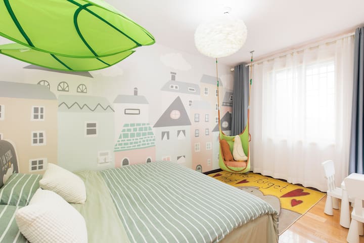 【crent】带娃首选,北欧童趣亲子屋,全实木地板,头等舱沙发,电梯直达