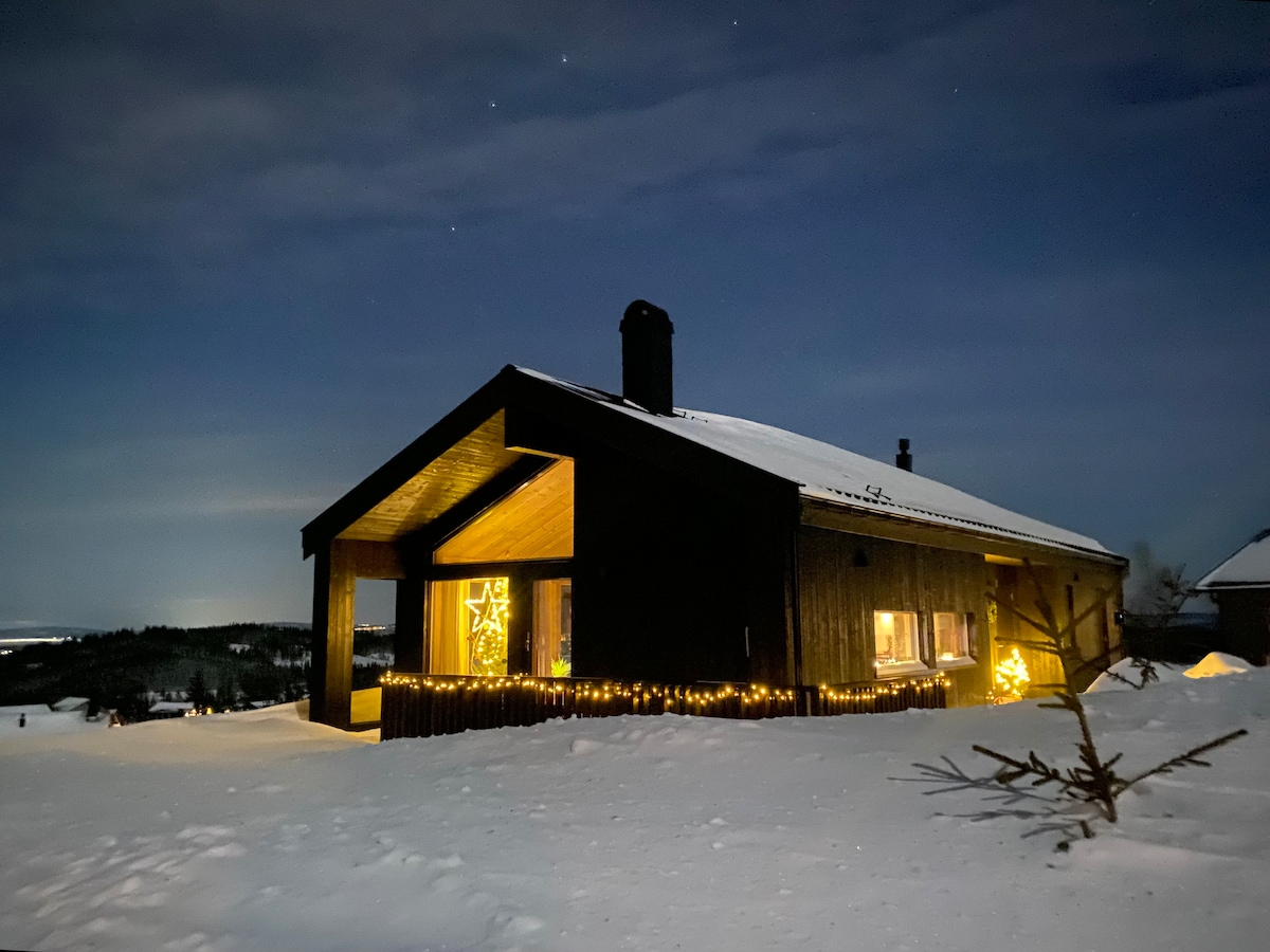 Arkitekttegnet hytte ved Mylla. Ski in/out. Utsikt