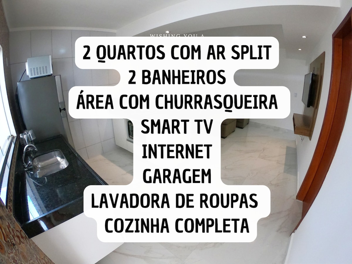 Flat de 2 quartos e área com churrasqueira- TH 102