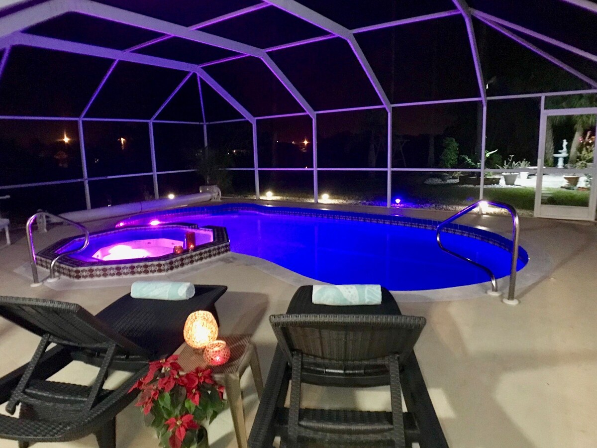 Luxury home,heated pool-Spa, 5G WiF, fishing pier