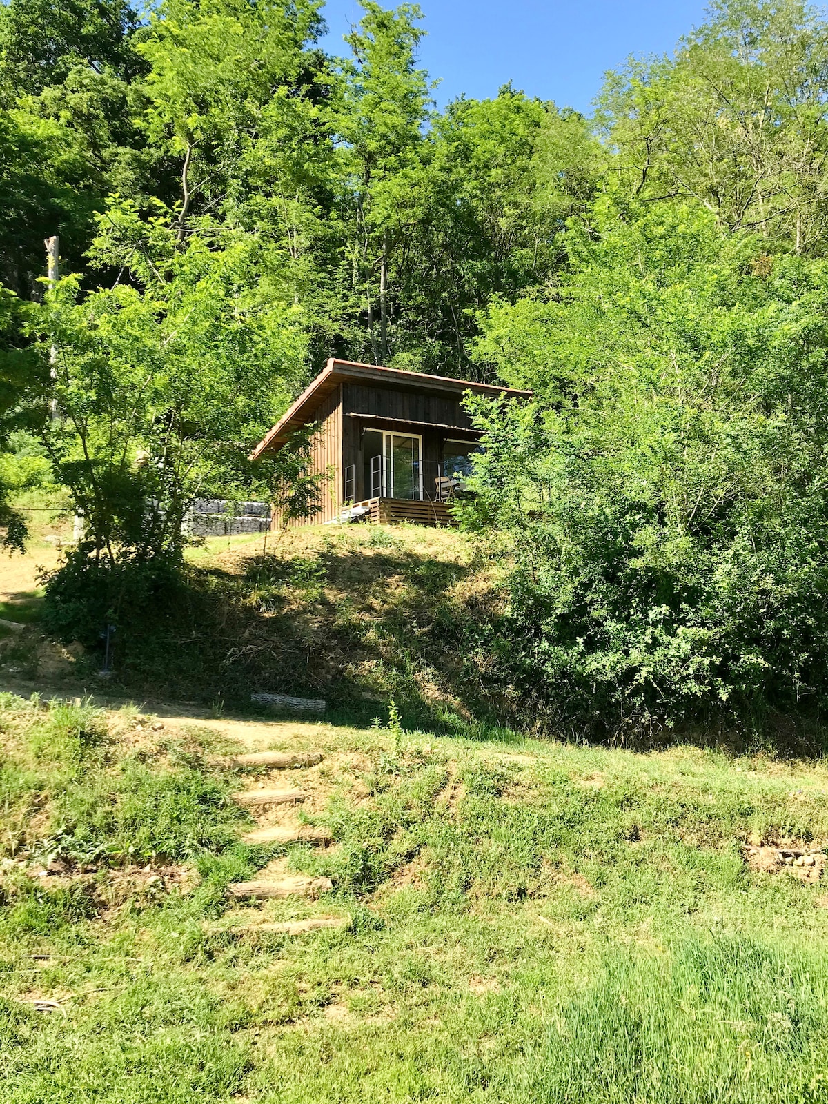 LaPauseEnSoi Cabane Lève-Tard Vue Pyrénées按摩浴缸