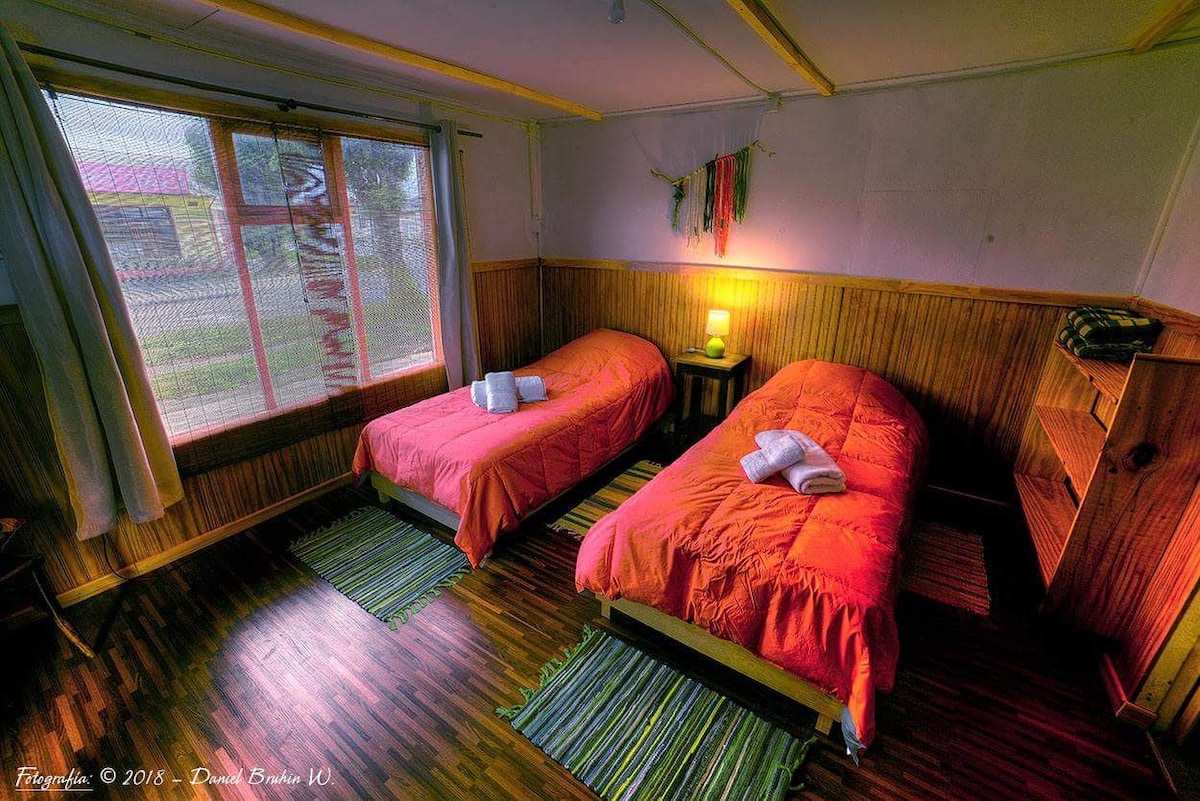 舒适的卧室， 2张床，巴塔哥尼亚客房