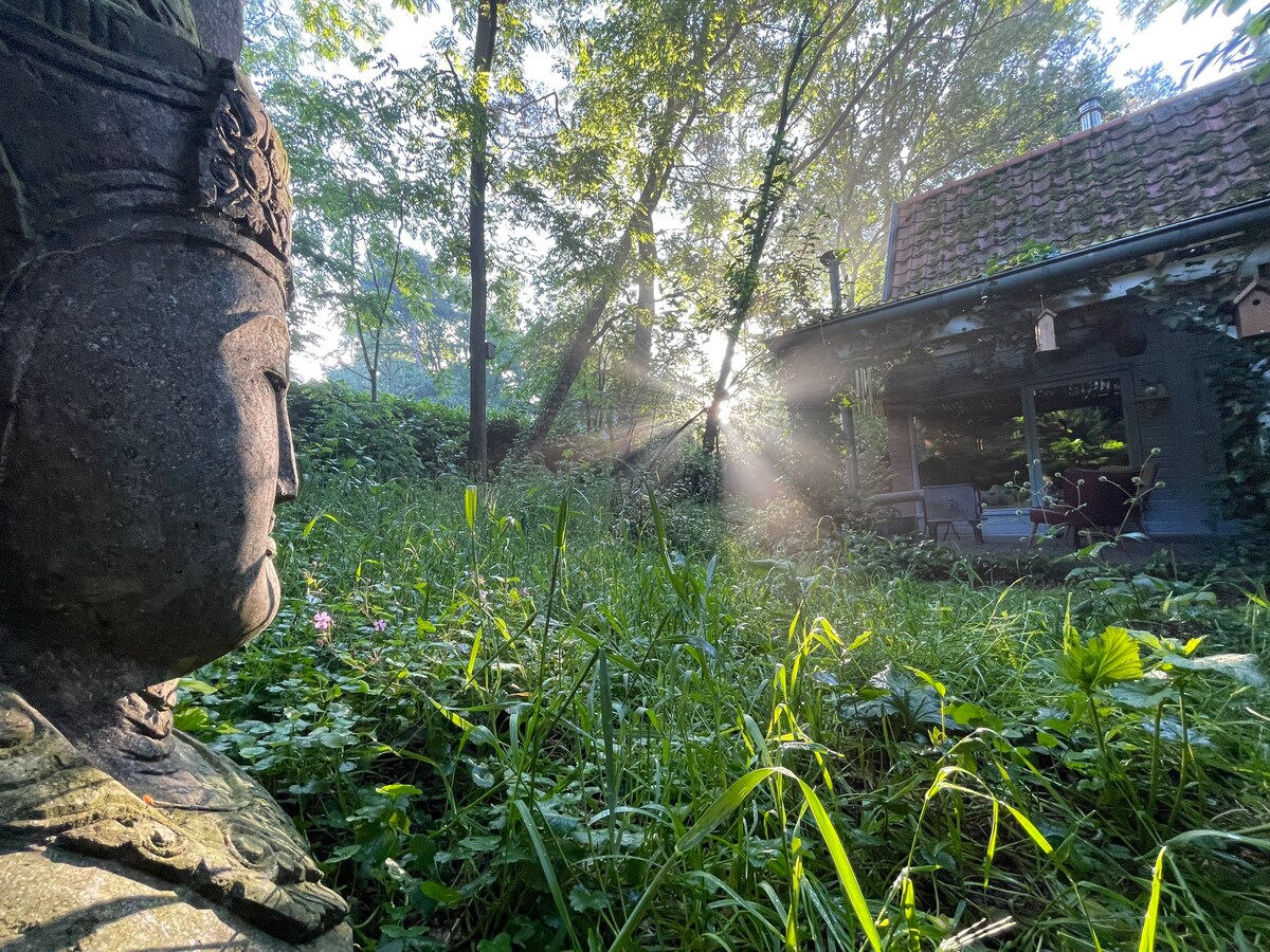 浪漫的自然小屋、桑拿房、木炉