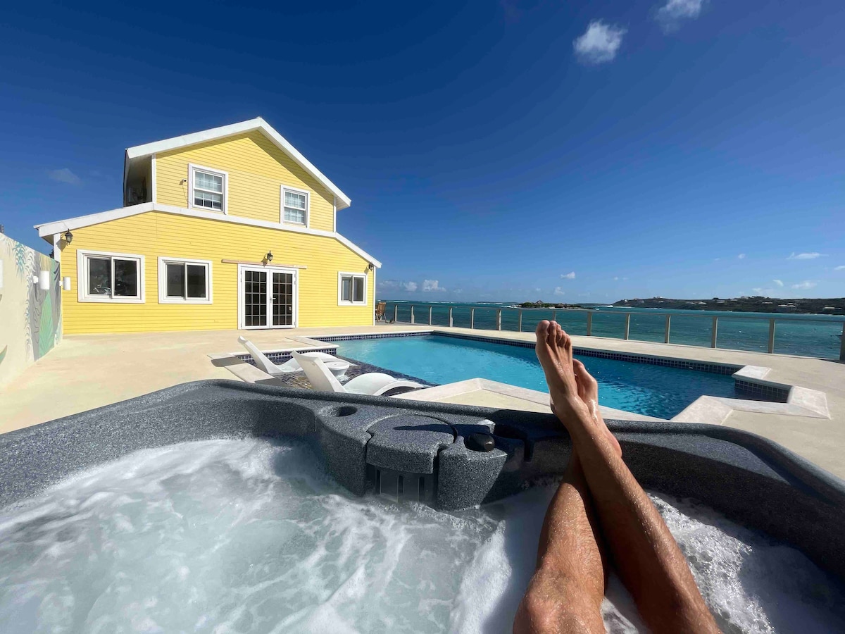 Oceanfront Villa With Pool Jacuzzi Near Shoal Bay