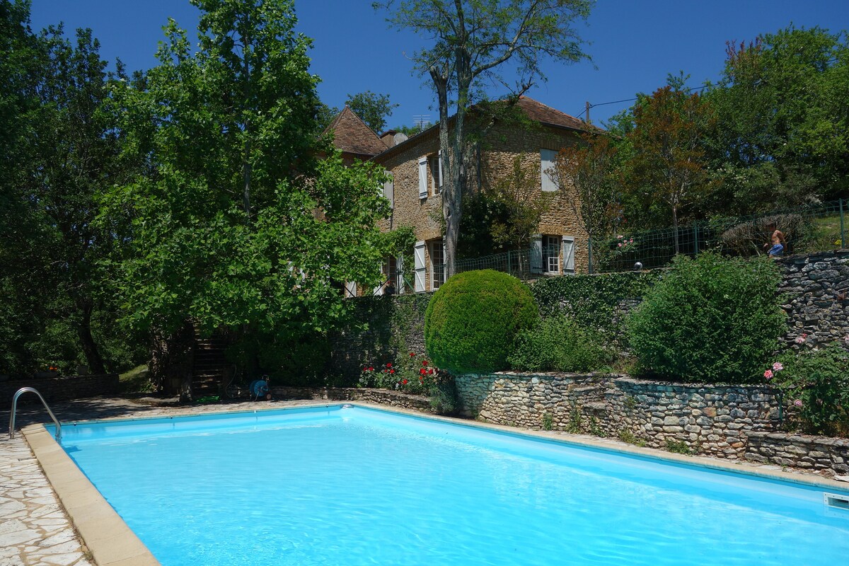 Dordogne prox Sarlat ，大型泳池，可容纳10人