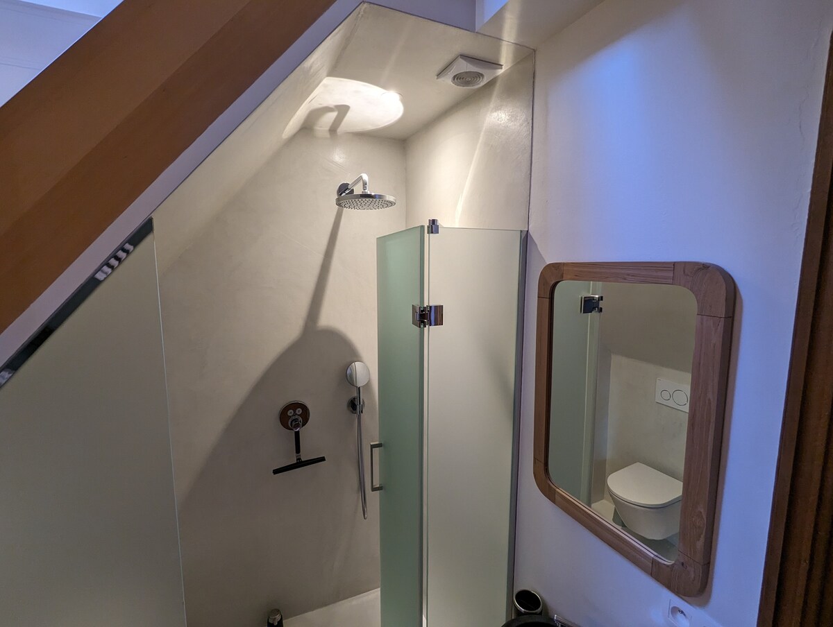 Grande chambre calme avec salle de bain privative