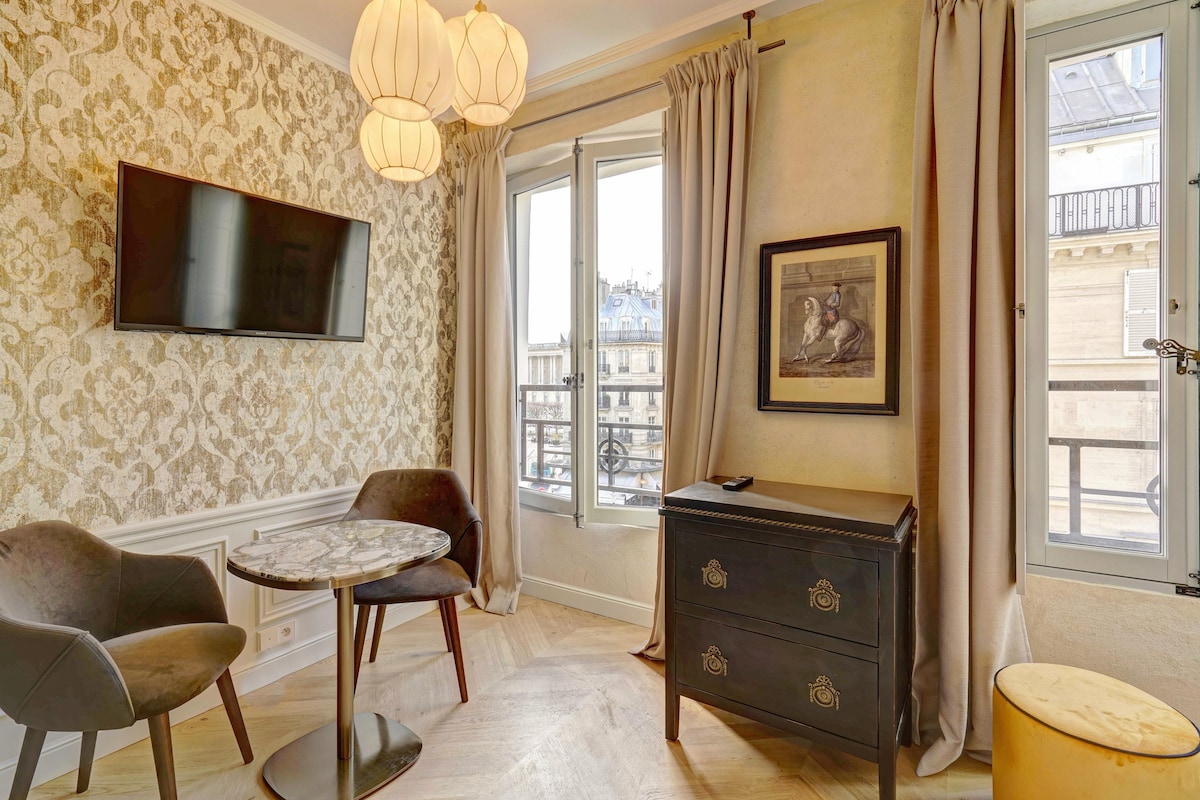 现代单间公寓，可欣赏壮丽的卢浮宫美景