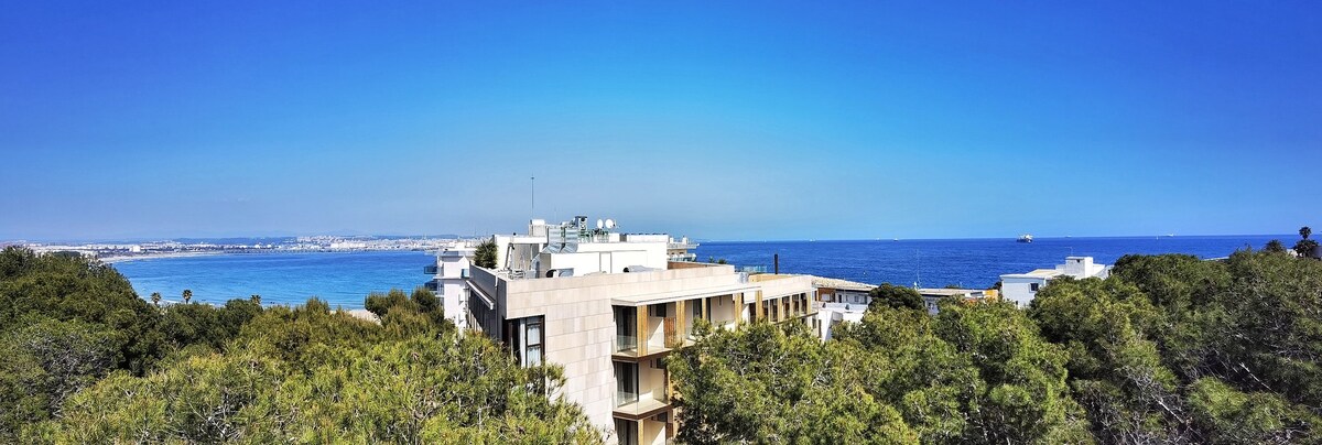 R | Z顶层公寓，可欣赏全景海景|泳池