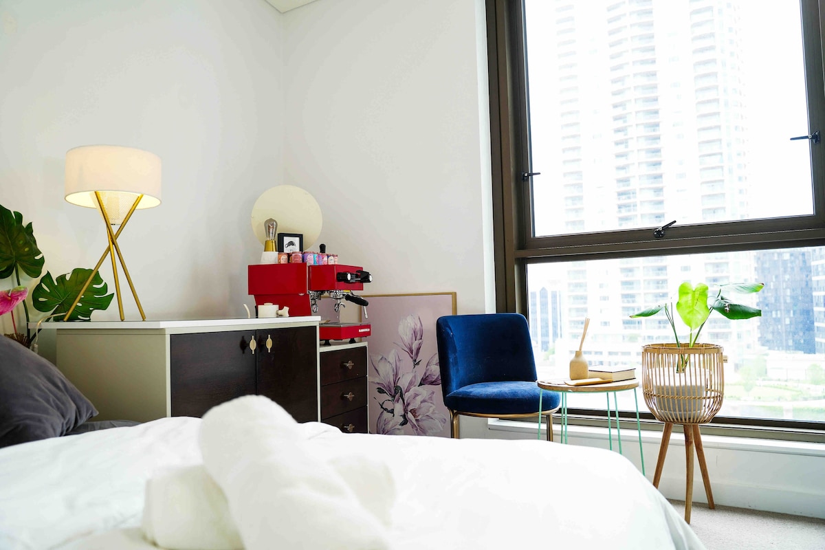 CBD Stylish Room with a Coffee inspired Vibe
